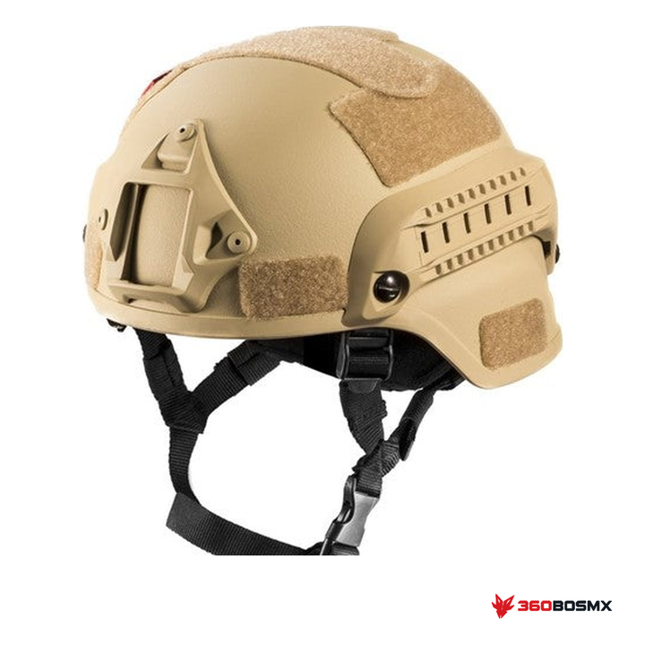 Casco táctico con rieles PJ381 — Caqui MPMM · 360BOSMX