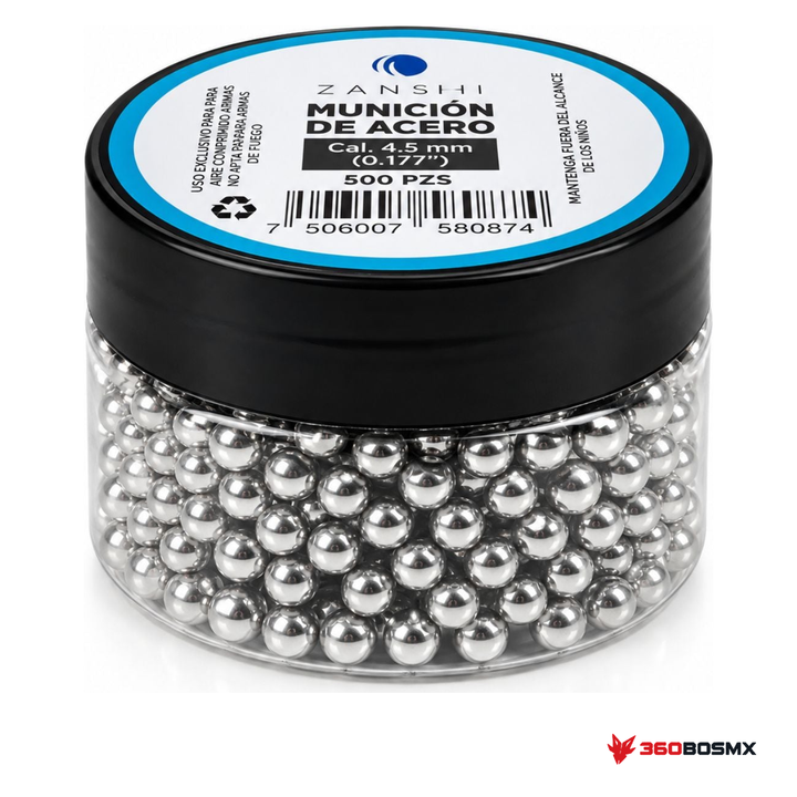 Balines de acero 4.5 mm .177 — 500 piezas UX500 MPMM · 360BOSMX
