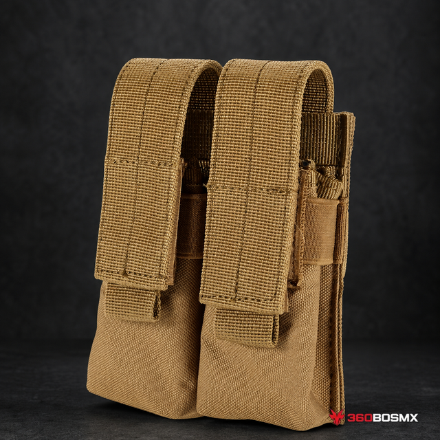 Porta cargador doble Glock cartuchos sistema Molle Cinturón 600D YB1404 - Caqui