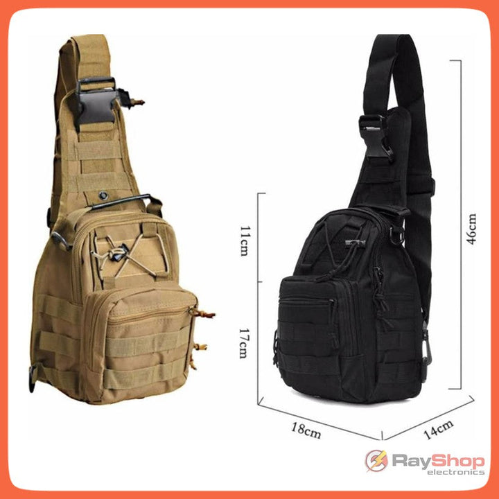 Mochila táctica cruzada MOLLE 6 L — Negra