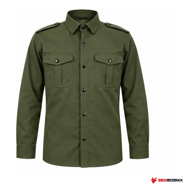 Camisola táctica con cierre oculto, Verde