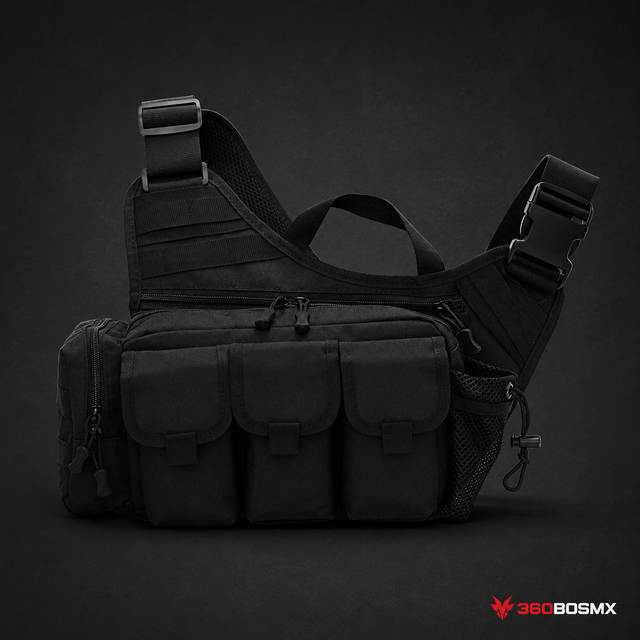 Mochila Táctica Cruzada MOLLE QingQing XB053 – Negro
