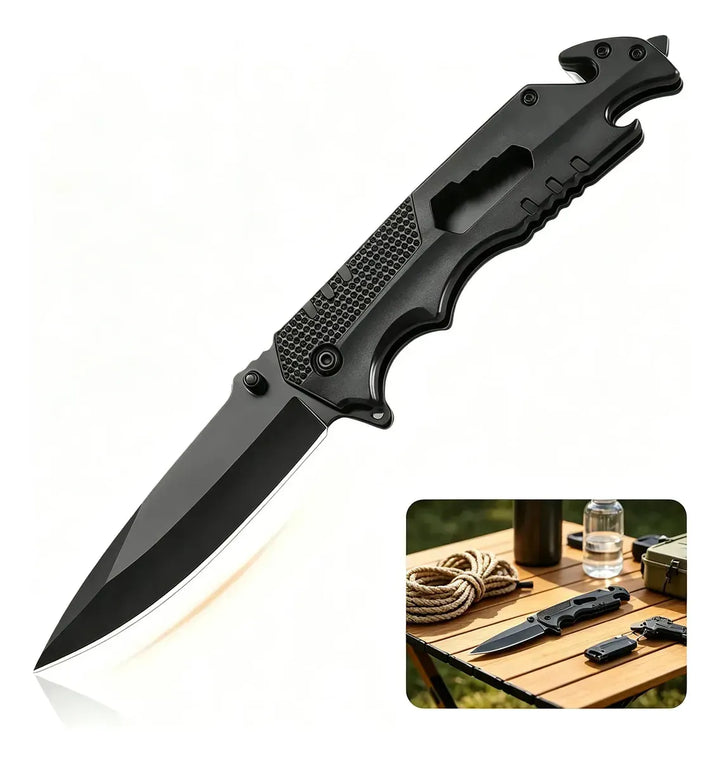 Cuchillo táctico plegable multiuso MXQ-017 — Acero inoxidable - vista 1