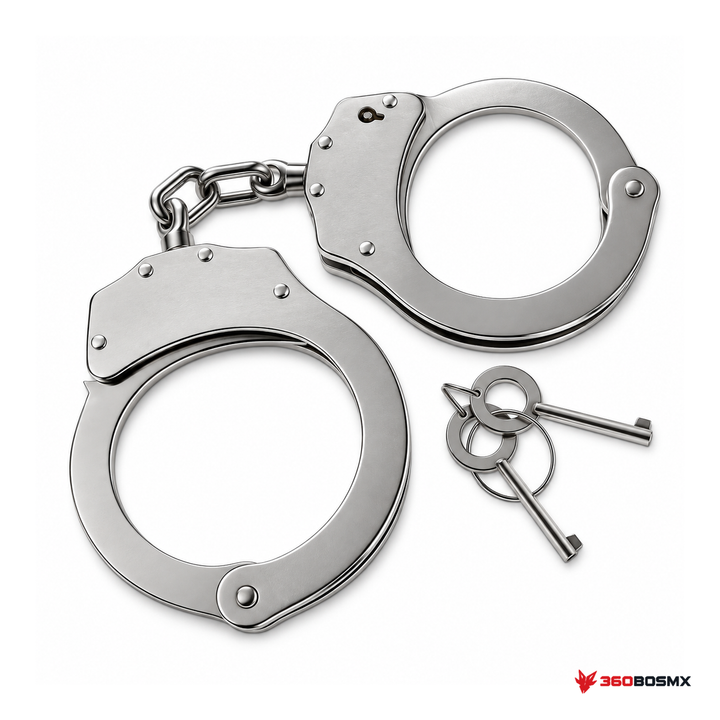 Esposas policiales HC111 plateadas sin funda con dos llaves