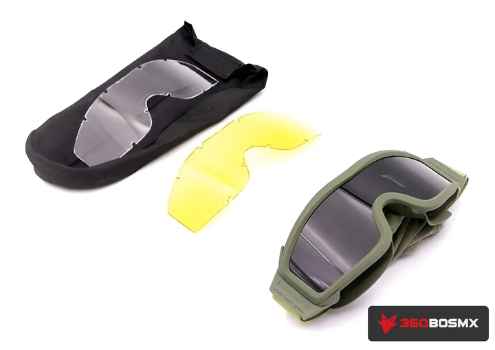 Goggles tácticos con 3 micas — Verde MPMM