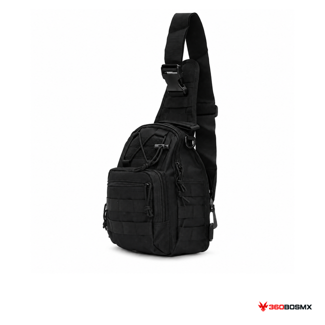 Mochila táctica cruzada MOLLE SN520 negra | 360BOSMX