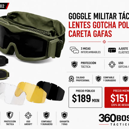 Goggles Lentes Intercambiable Tacticos