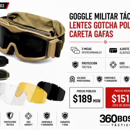 Goggles Lentes Intercambiable Tacticos