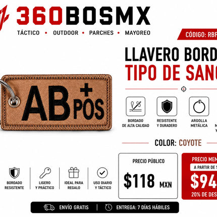 Parche Llavero Tipo De Sangre