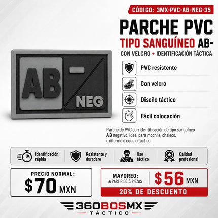 Parche PVC Tipo De Sangre