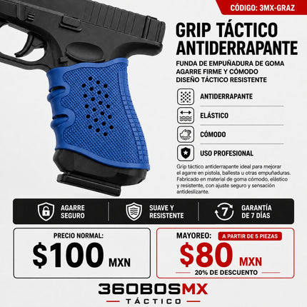 Grip Tactico Corta Goma Azul