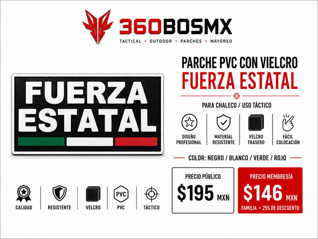 Parche PVC c/ Velcro Fuerza Estatal