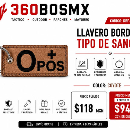 Parche Llavero Tipo De Sangre