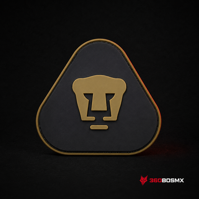 Parche Pumas UNAM PVC Negro/Dorado con Velcro
