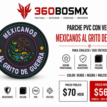 Parche PVC c/ Velcro Mexico