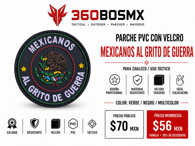 Parche PVC c/ Velcro Mexico