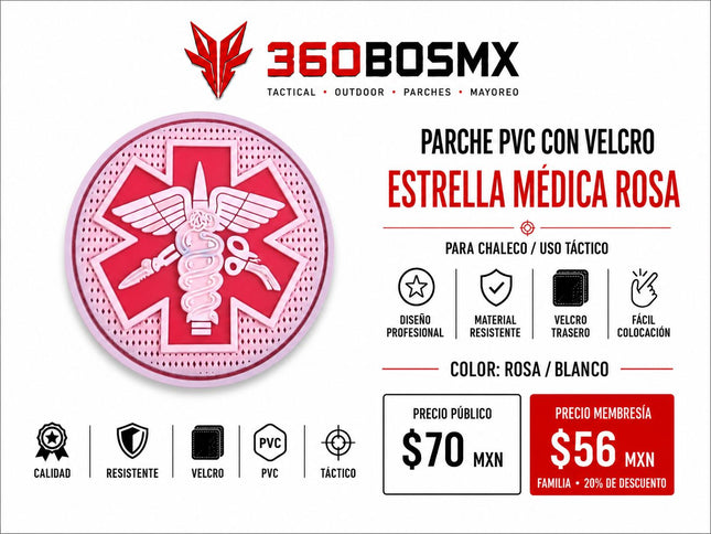 Parche PVC c/ Velcro Estrella Medica