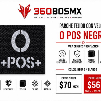 Parche Tela c/ Velcro TIpo De Sangre