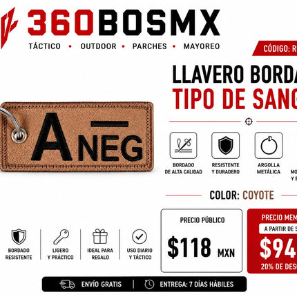 Parche Llavero Tipo De Sangre