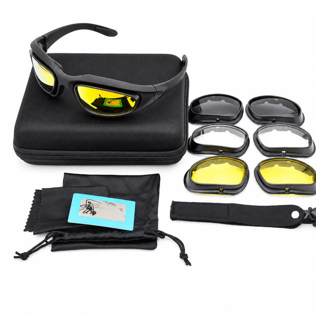Gafas Tácticas con 3 Micas Intercambiables Negro 398 M