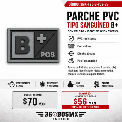 Parche PVC Tipo De Sangre