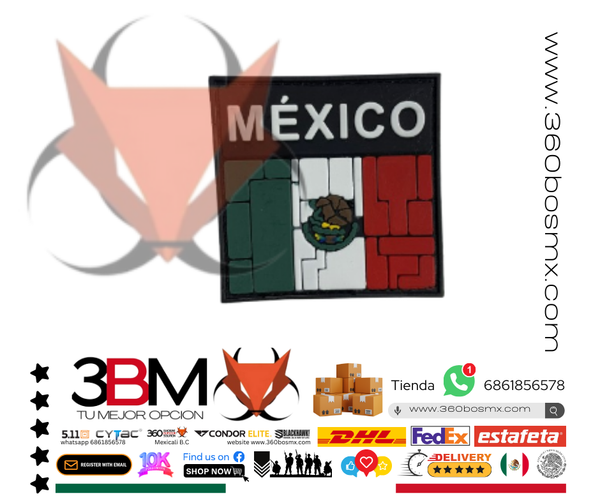 Parche PVC c/ Velcro Bandera Mexico	PA0026	37