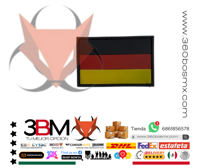 Parche PVC c/ Velcro Bandera alemania	PA0029	37