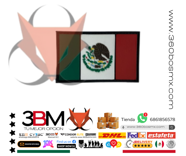 Parche PVC c/ Velcro Bandera Mexico	PA0036	37