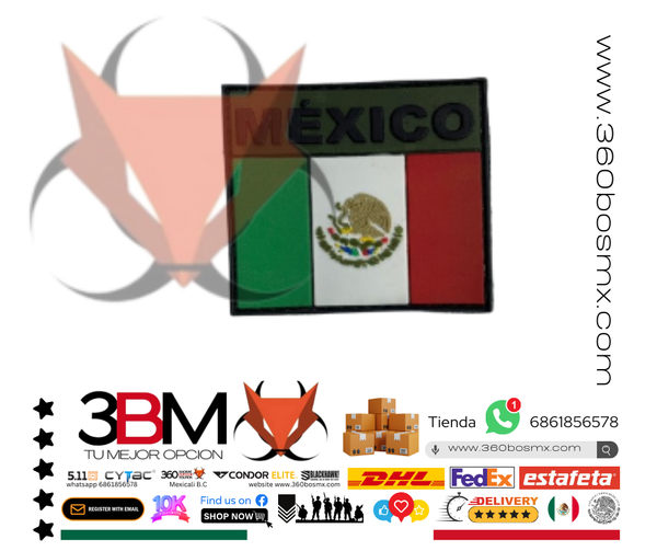 Parche PVC c/ Velcro Bandera Mexico	PA0038	37