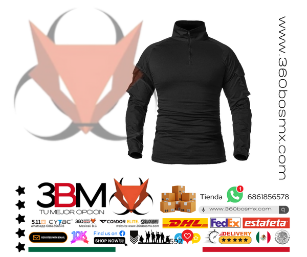 Camisa Rapida Combate Negro 	464	3BM-0227 E2 JD M