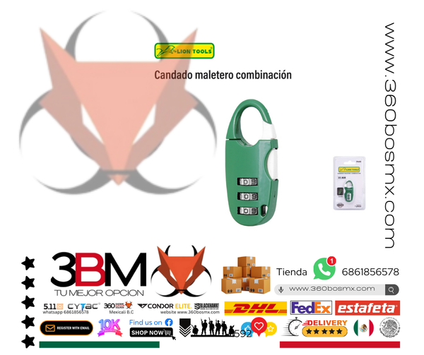 Candado P/ Mochila Seguridad Codigo	64	3BM-0120  A31  JD MP MM