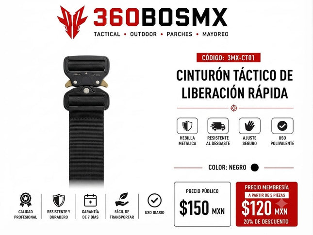 Cinto Tactico Liberacion Rapida C1 Negro M
