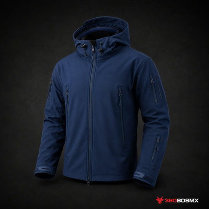 Chamarra Táctica Softshell Impermeable X026 - Azul - Talla M