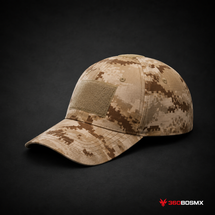Gorra Táctica con Paneles BQM / MZ-016 - Café Pixel
