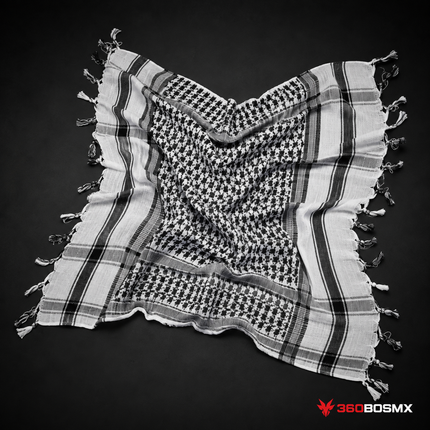 Palestina Shemagh SN026 50% Algodón - Blanca