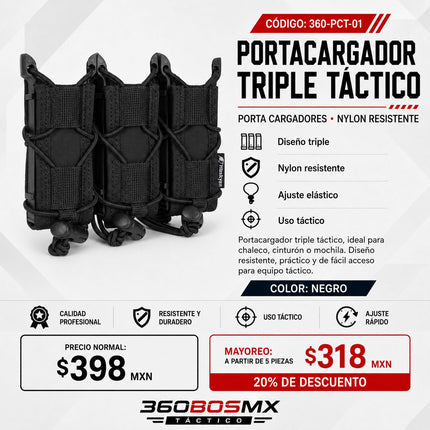 Porta Cargador Triple Tactico