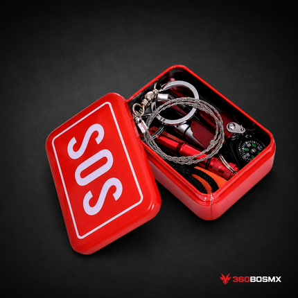Caja SOS con Kit de Supervivencia JFSOS