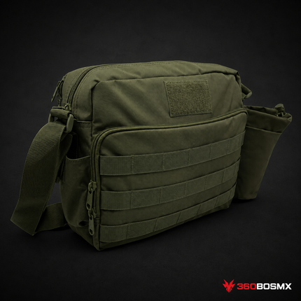 Maletín Cruzado MOLLE con Porta Botella GJ017 - Verde Militar