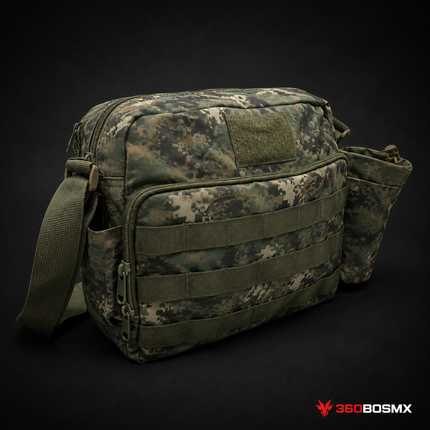 Maletín Cruzado MOLLE con Porta Botella GJ017 - Verde Digital