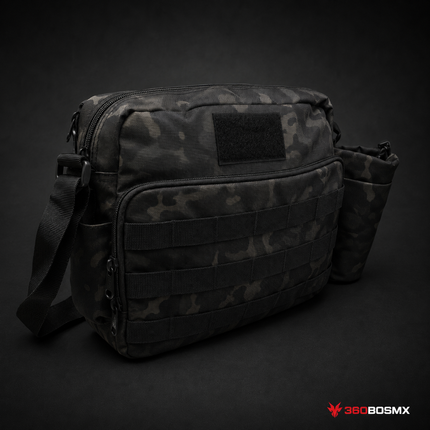 Maletín Cruzado MOLLE con Porta Botella GJ017 - Negro Camuflaje