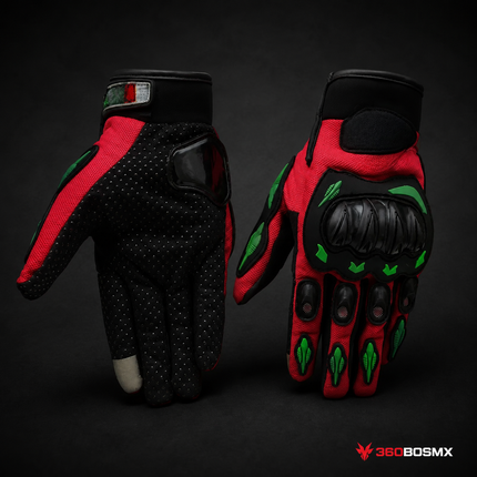 Guantes para Motociclista con Nudillos Reforzados B12 - Rojo