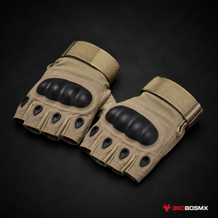 Guantes Tácticos de Dedos Cortos GJP735B - Caqui - Mujer