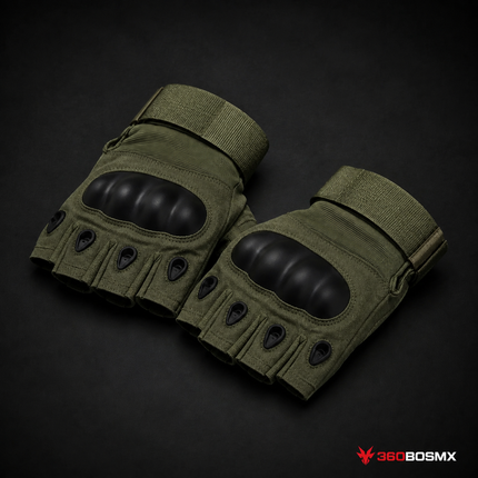 Guantes Tácticos de Dedos Cortos GJP735B - Verde Militar - Mujer