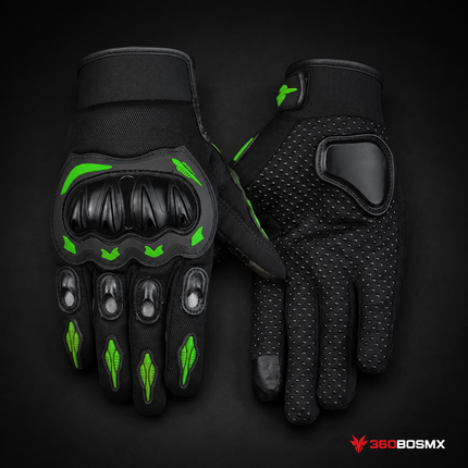 Guantes para Motociclista con Nudillos Reforzados B12 - Verde
