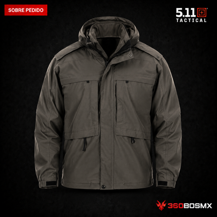 Parka Aggressor 5.11 en color Verde Tundra, prenda sobre pedido