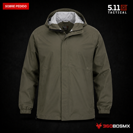 Chaqueta Impermeable de Servicio 5.11 en color Verde Ranger, prenda sobre pedido