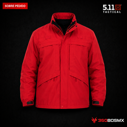 Parka 3 en 1 2.0 5.11 en color Rojo Range, prenda sobre pedido