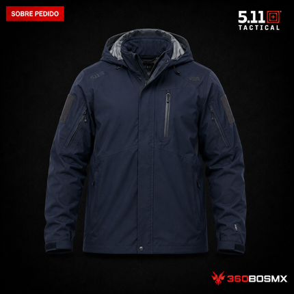 Chaqueta Impermeable Force Rainshell 5.11 en color Azul Marino Oscuro, prenda sobre pedido