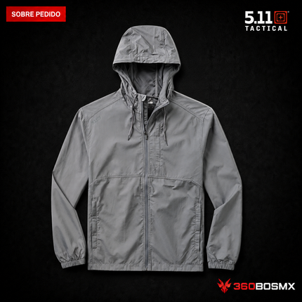 Chaqueta Plegable Radar 5.11 en color Gris Storm, prenda sobre pedido