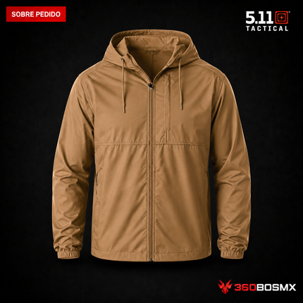 Chaqueta Plegable Radar 5.11 en color Coyote, prenda sobre pedido